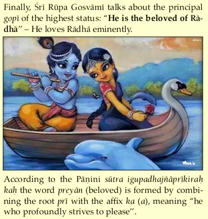 young radha and krishna in a boat