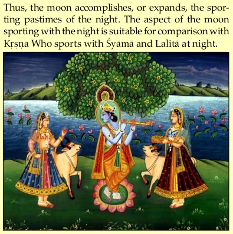 krishna with gopis at night